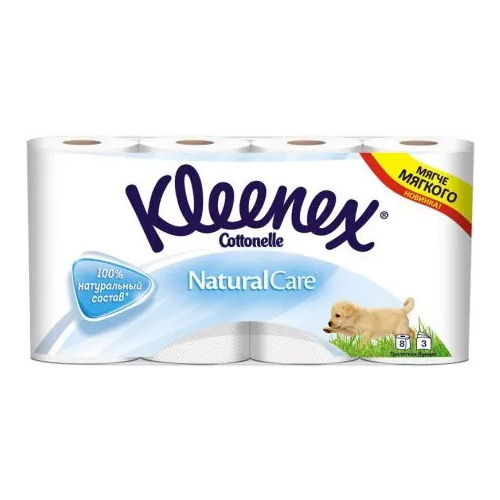 Бумага туалетная Kleenex Natural Care 8 рулонов в упаковке