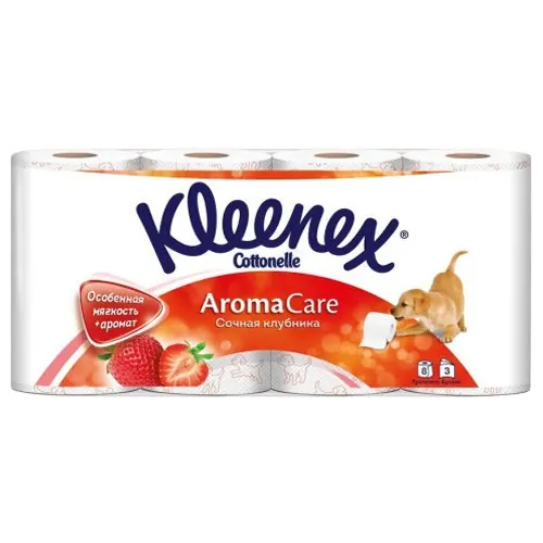 Бумага туалетная Kleenex Aroma Care Сочная Клубника 8 рулонов в упаковке