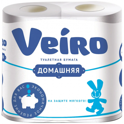 Бумага туалетная Veiro Домашняя 4 рулона в упаковке