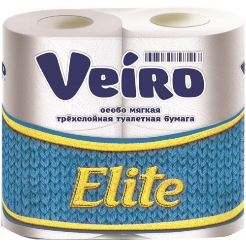 Бумага туалетная Veiro Elite 4 рулона в упаковке