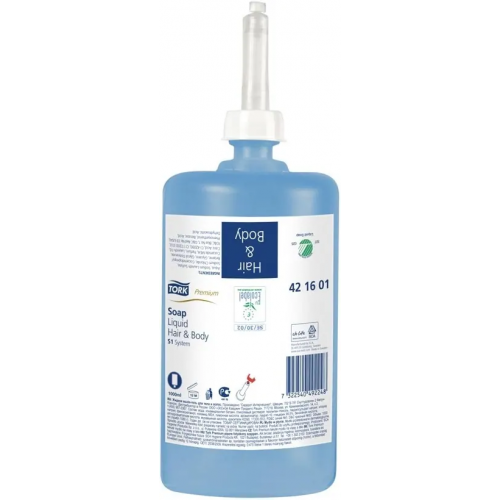 Мыло жидкое для тела и волос Tork Premium S1 Hair & Body Liquid Soap 1 л