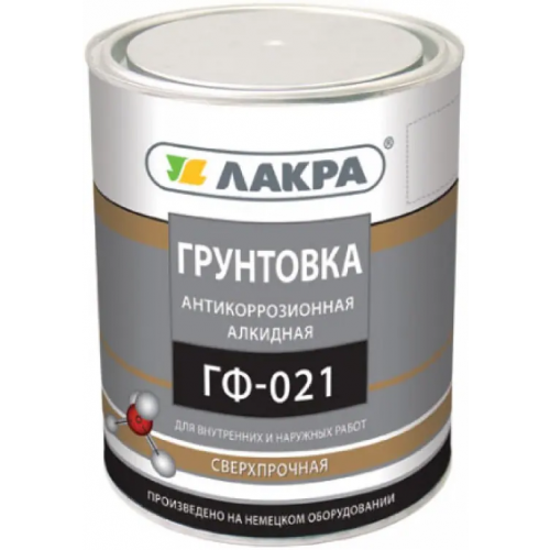 Грунтовка антикоррозионная алкидная быстросохнущая Лакра ГФ 021 1.8 кг серая
