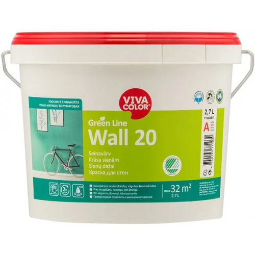 Краска для стен Vivacolor Green Line Wall 20 2.7 л белая