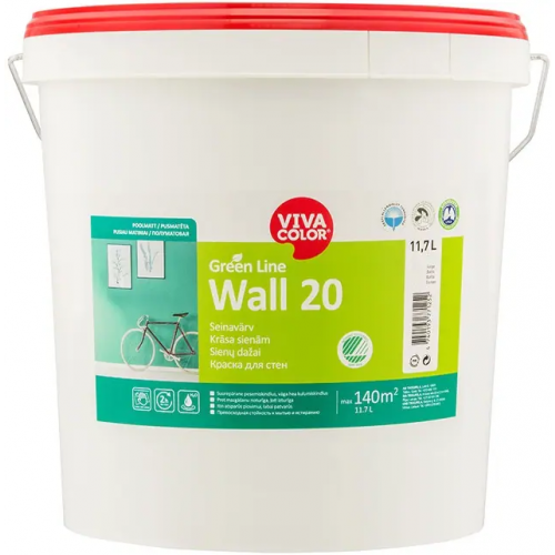 Краска для стен Vivacolor Green Line Wall 20 11.7 л бесцветная