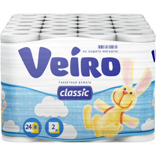 Бумага туалетная Veiro Classic 24 рулона в упаковке