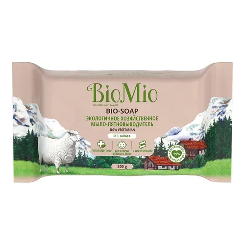 Мыло пятновыводитель экологичное хозяйственное Biomio Bio Soap без Запаха 200 г