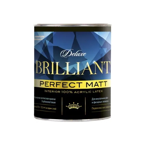 Интерьерная латексная краска глубокоматовая Parade Deluxe Brilliant Perfect Matt 900 мл белая