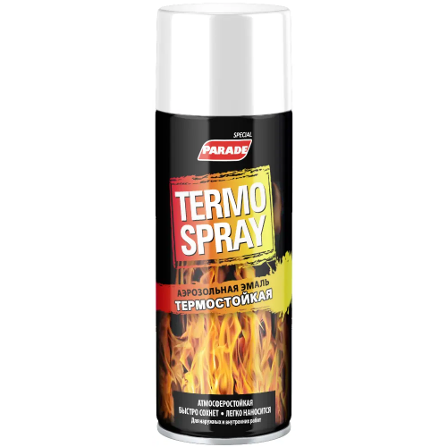 Аэрозольная эмаль термостойкая Parade Termo Spray 520 мл белая