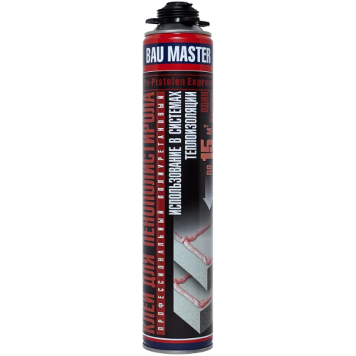 Клей для пенополистирола профессиональный полиуретановый Bau Master 750 г 750 г/15 кв.м