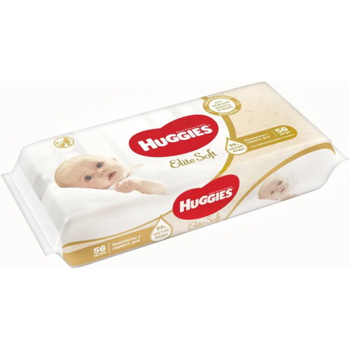 Салфетки влажные детские Huggies Elite Soft 56 салфеток в пачке