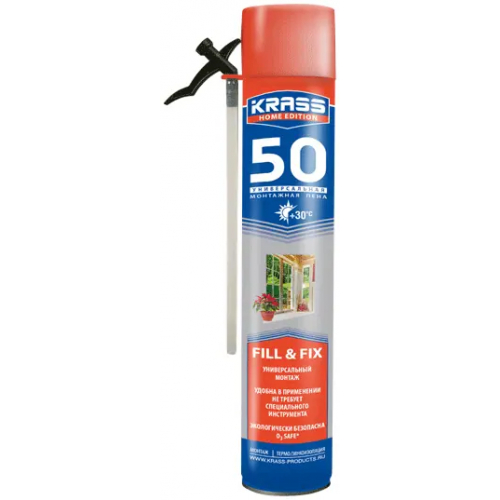 Монтажная пена универсальная Krass Home Edition 50 750 мл пистолетная всесезонная