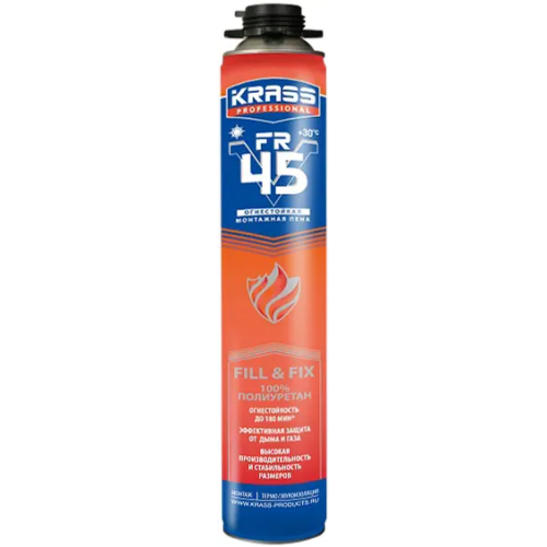 Огнестойкая монтажная пена Krass Professional FR V45 750 мл