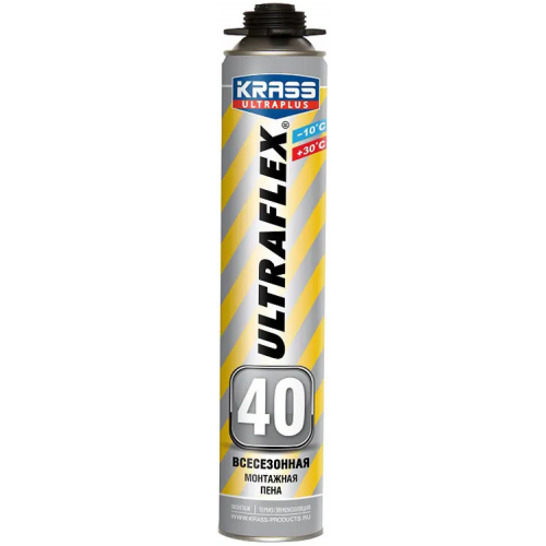 Всесезонная пистолетная монтажная пена Krass Ultraplus Ultraflex 40 700 мл