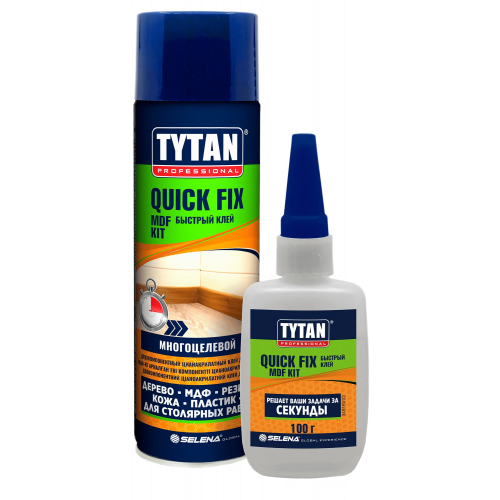 Быстрый клей многоцелевой Титан Professional Quick Fix MDF KIT 500 мл 100 мл + 400 мл