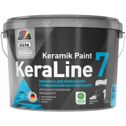 Краска интерьерная моющаяся Dufa Premium Keraline Keramik Paint 7 2.5 л бесцветная