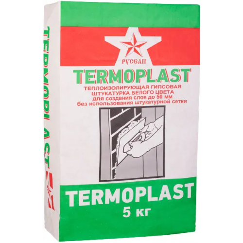 Теплоизолирующая гипсовая штукатурка Русеан Termoplast 5 кг