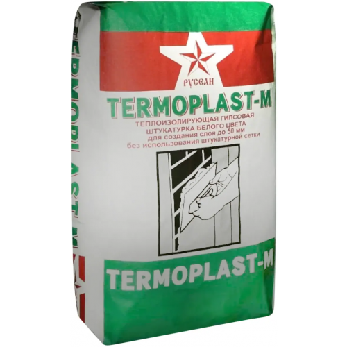 Теплоизолирующая гипсовая штукатурная смесь Русеан Termoplast M 30 кг