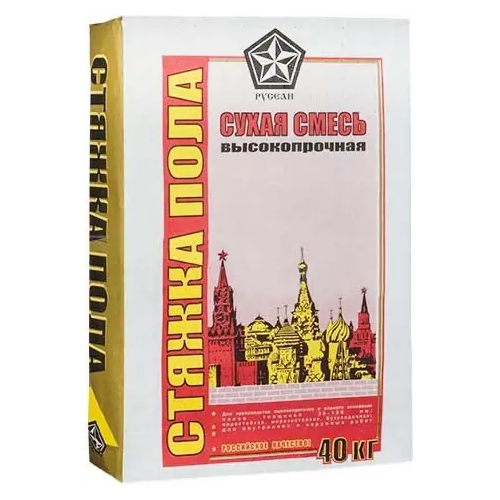 Сухая смесь высокопрочная Русеан Стяжка Пола 40 кг