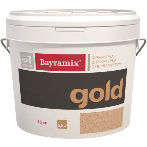 Мраморная штукатурка с эффектом перламутра Bayramix Mineral Gold 15 кг GR 149