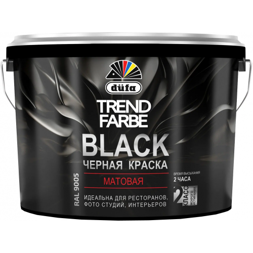 Краска черная матовая Dufa Trend Farbe Black 10 л черная