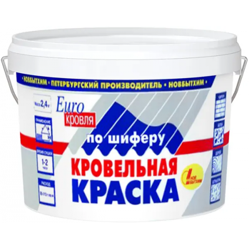 Кровельная краска по шиферу Новбытхим 2.4 кг синяя