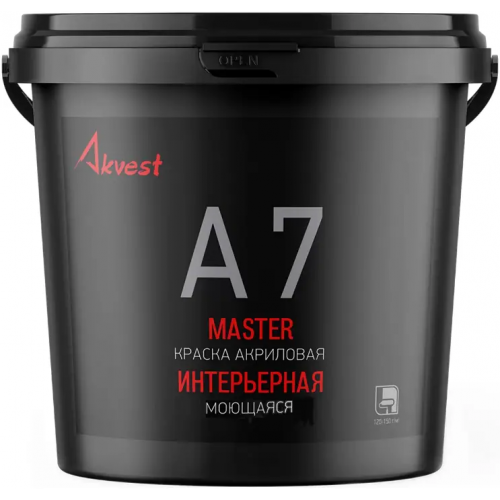 Краска акриловая интерьерная моющаяся Аквест Мастер 7 14 кг бесцветная