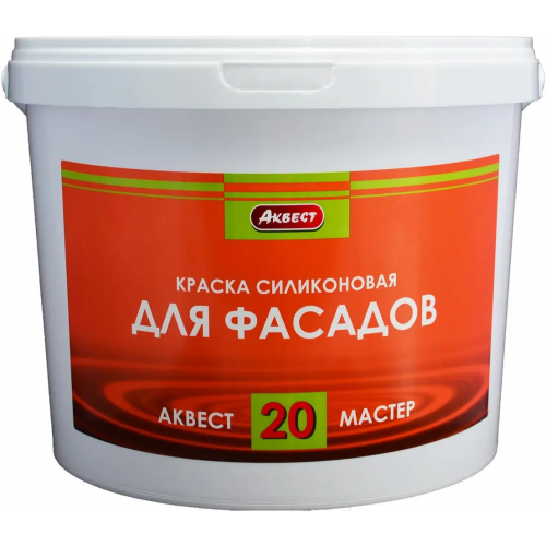 Краска силиконовая для фасадов Аквест Мастер 20 14 кг супербелая