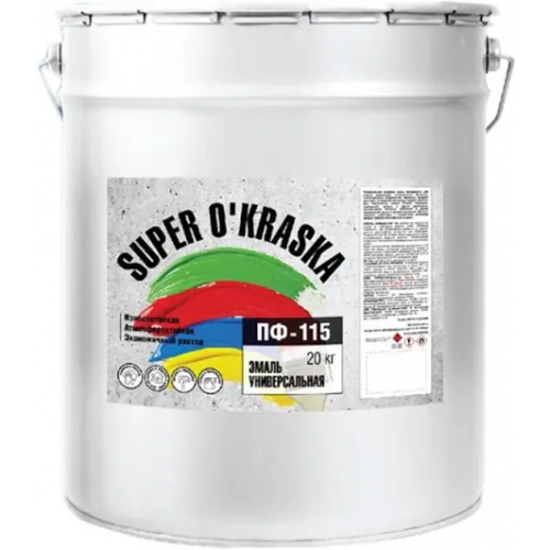 Эмаль универсальная Super Okraska ПФ 115 20 кг синяя глянцевая