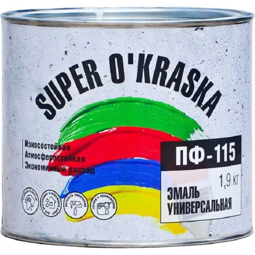 Эмаль универсальная Super Okraska ПФ 115 1.9 кг белая глянцевая