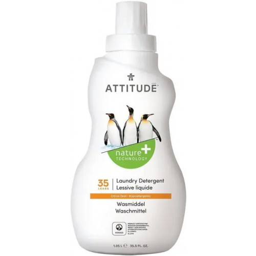 Жидкость для стирки гипоаллергенная Attitude Laundry Detergent Lessive Liquide Citrus Zest 1.05 л