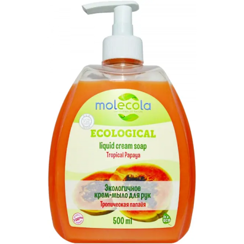Крем мыло для рук экологичное Molecola Ecological Liquid Cream Soap Tropical Papaya 500 мл