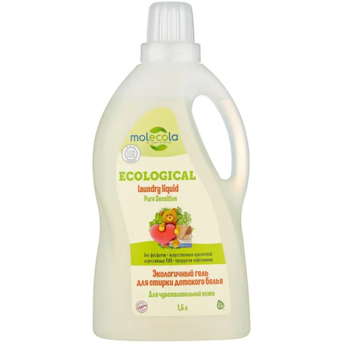 Экологичный гель для стирки детского белья Molecola Ecological Laundry Liquid Pure Sensitive 1.5 л