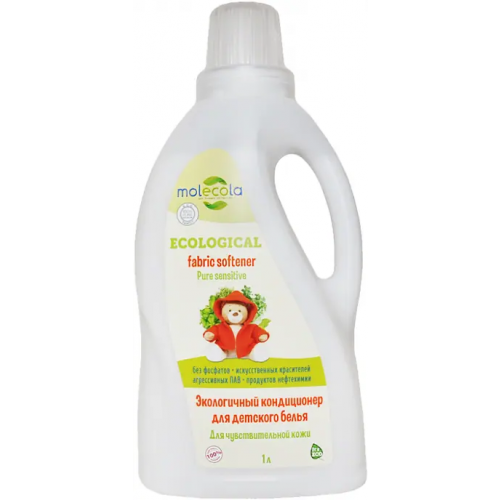 Экологичный кондиционер для стирки детского белья Molecola Ecological Fabric Softener Pure Sensitive 1 л