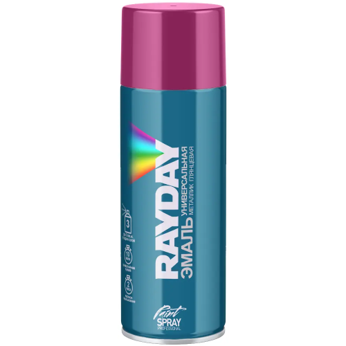 Эмаль универсальная металлик глянцевая Rayday Paint Spray Professional 520 мл розовая