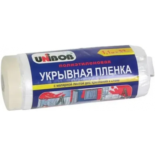Пленка укрывная с малярной лентой Unibob 1.1*33 м
