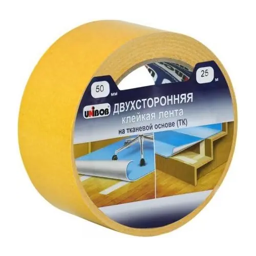 Лента клейкая двухсторонняя Unibob 50*25 м/71 мкм