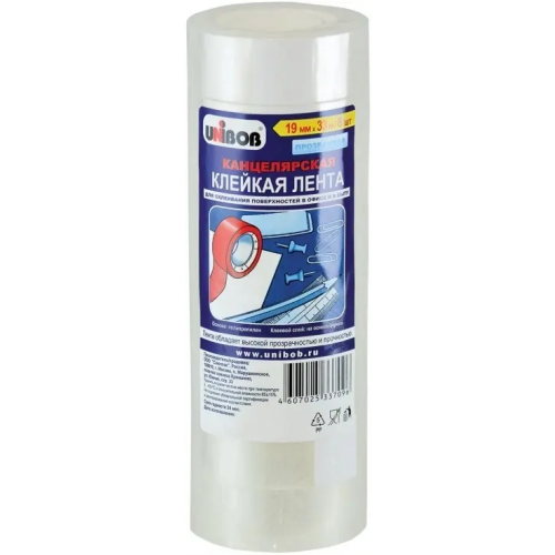 Лента клейкая канцелярская Unibob 19*33 м