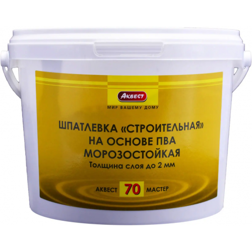 Шпатлевка строительная морозостойкая на основе ПВА Аквест Мастер 70 1.5 кг