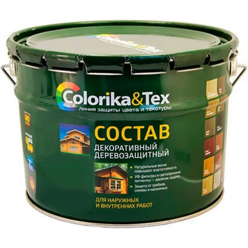 Состав декоративный деревозащитный Colorika & Tex 10 л лиственница
