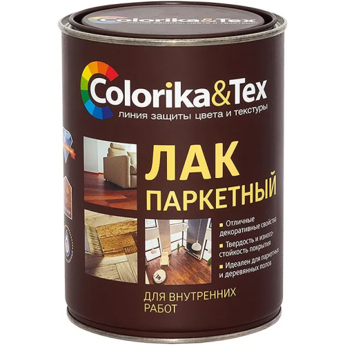 Лак паркетный алкидно уретановый Colorika & Tex Premium 800 мл глянцевый