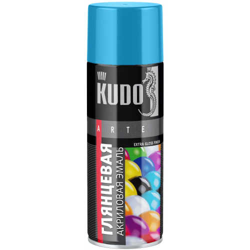 Акриловая эмаль Kudo Arte 520 мл голубая RAL 5012 глянцевая