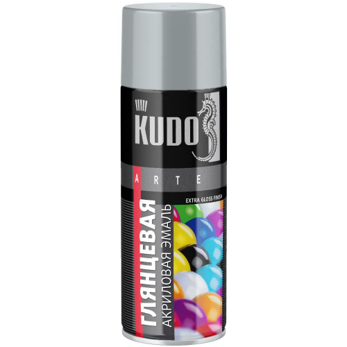 Акриловая эмаль Kudo Arte 520 мл серая RAL 7040 глянцевая