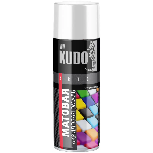 Акриловая эмаль Kudo Arte 520 мл белая RAL 9003 матовая