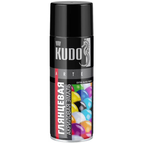 Акриловая эмаль Kudo Arte 520 мл черная RAL 9005 глянцевая