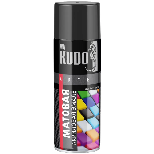 Акриловая эмаль Kudo Arte 520 мл черная RAL 9005 матовая