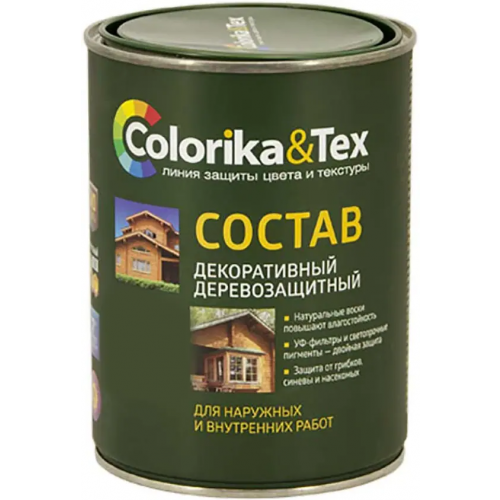 Состав декоративный деревозащитный Colorika & Tex 800 мл сосна