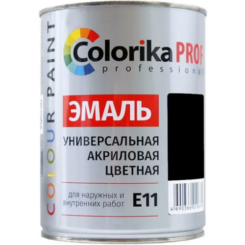 Эмаль универсальная акриловая Colorika Prof Color Paint 900 мл черная