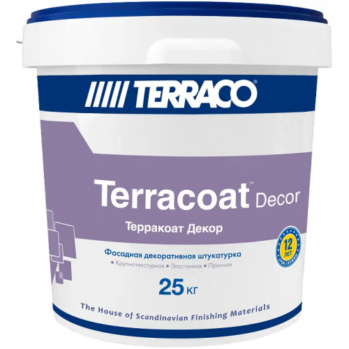 Штукатурка фасадная декоративная на акриловой основе Terraco at Decor 25 кг белая