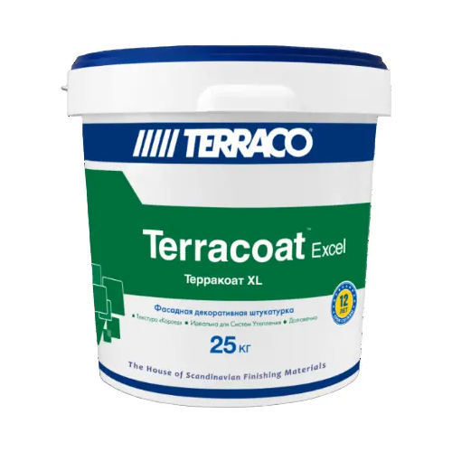 Штукатурка фасадная декоративная на акриловой основе Terraco at Excel 25 кг бесцветная 1.5 мм база NP 2.0 2.5 кг/1 кв.м