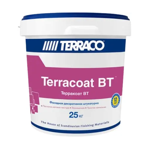 Штукатурка фасадная декоративная на акриловой основе Terraco at BT 25 кг бесцветная